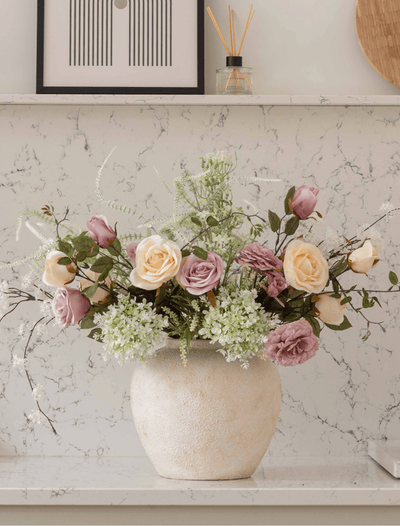 Faux Spring Arrangement - Blush Rose