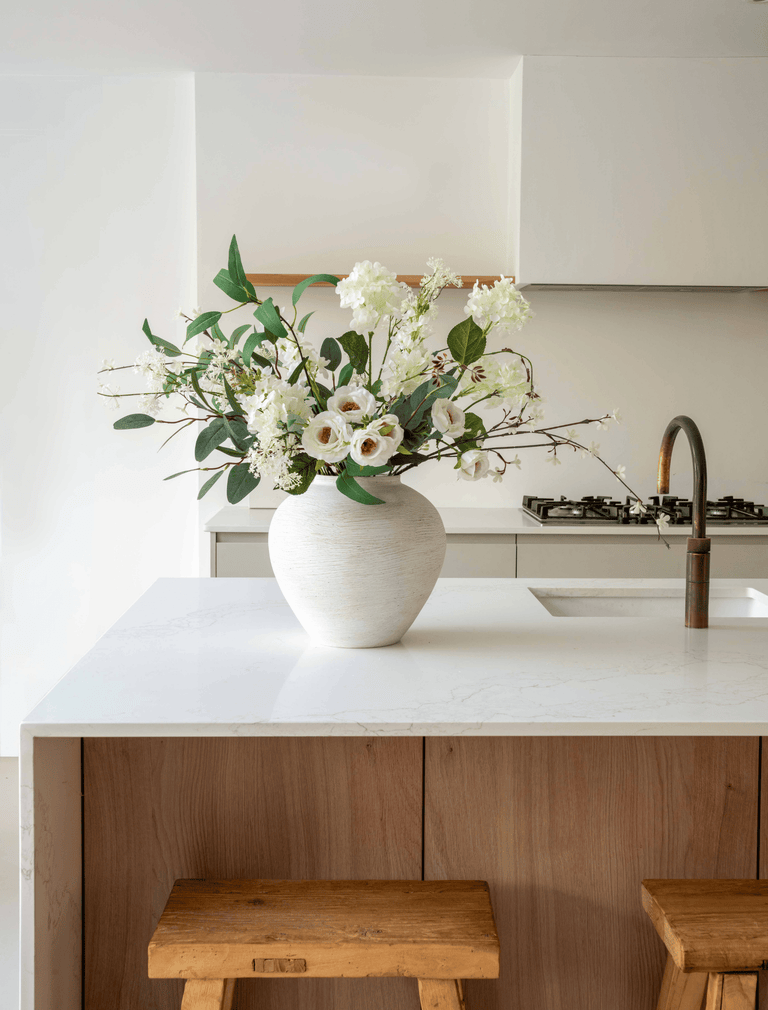 Faux Arrangement - Rose & Delphinium White