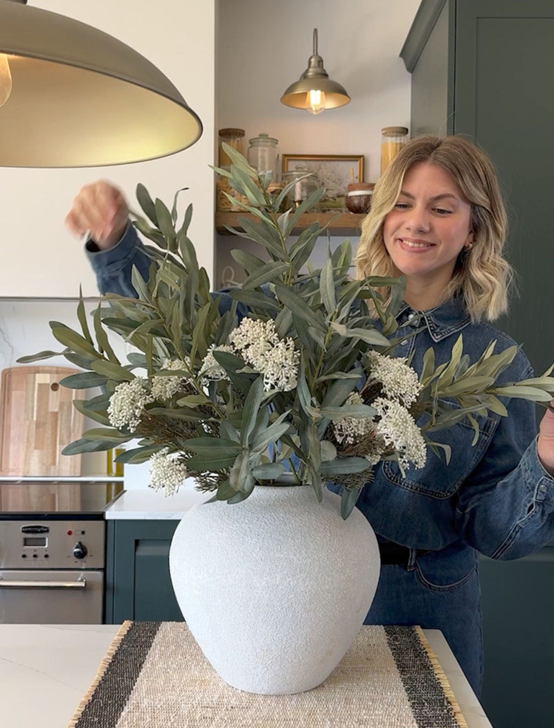 Faux Arrangement - Olive & White Berry