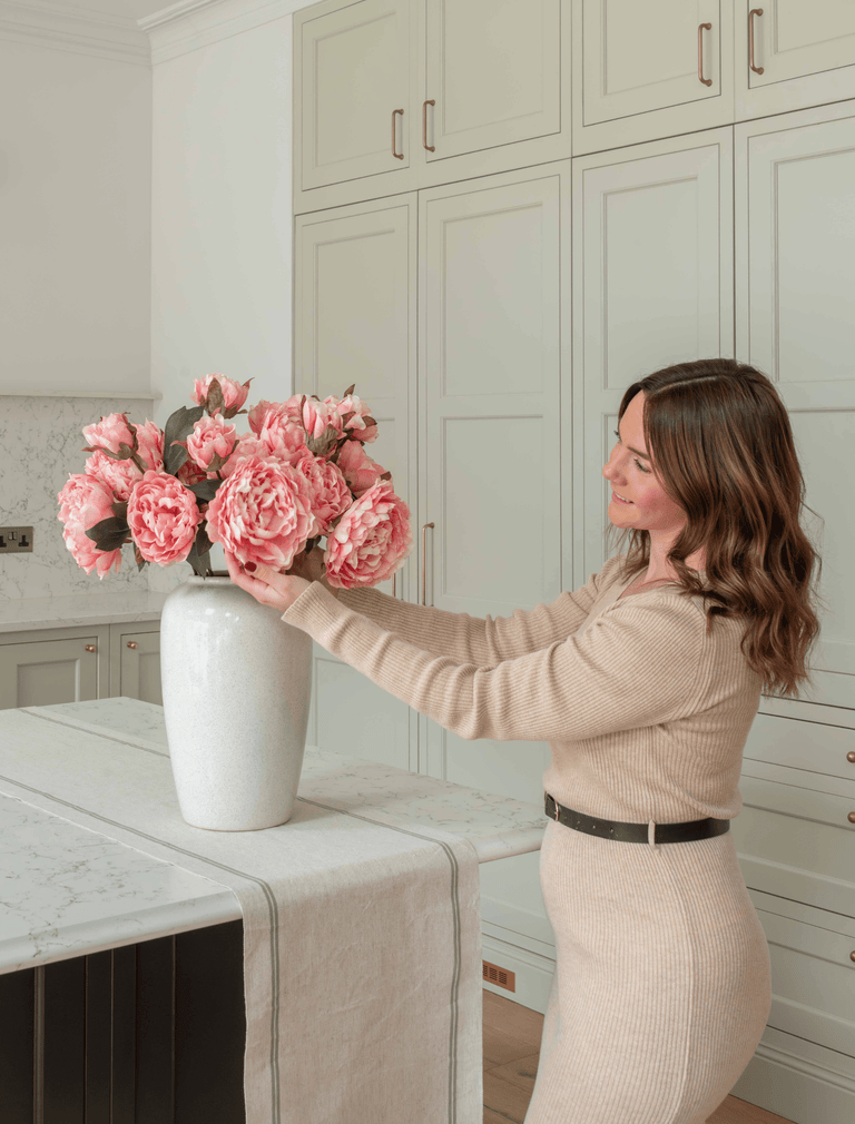 Faux Peony Arrangement - Pink (6 Stems)