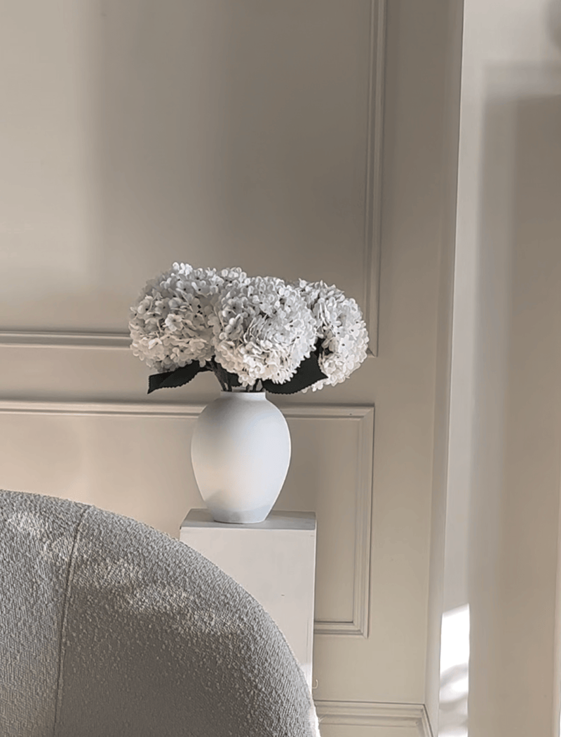 Large Faux Hydrangea - White (5 Stems)