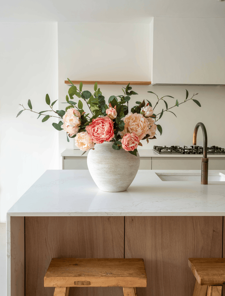 Faux Arrangement - Peony & Eucalyptus Blush