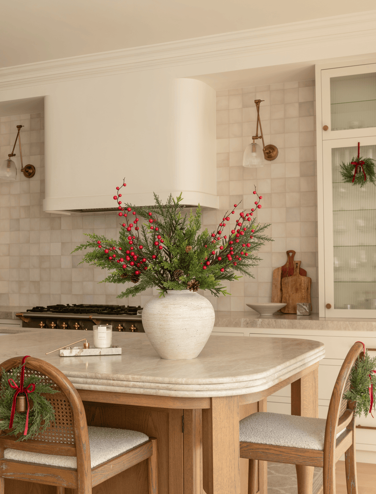 Faux Arrangement - Winter Fern & Red Berry
