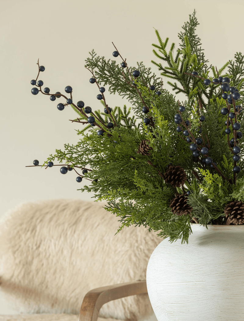 Faux Arrangement - Winter Fern & Blue Berry