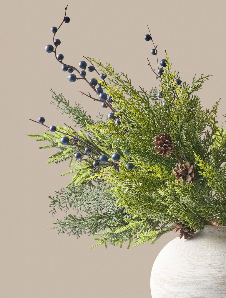 Faux Arrangement - Winter Fern & Blue Berry