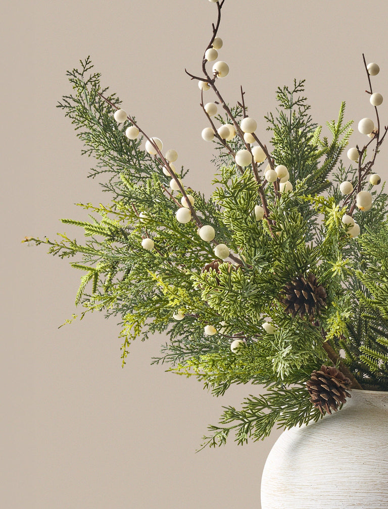 Faux Arrangement - Winter Fern & White Berry