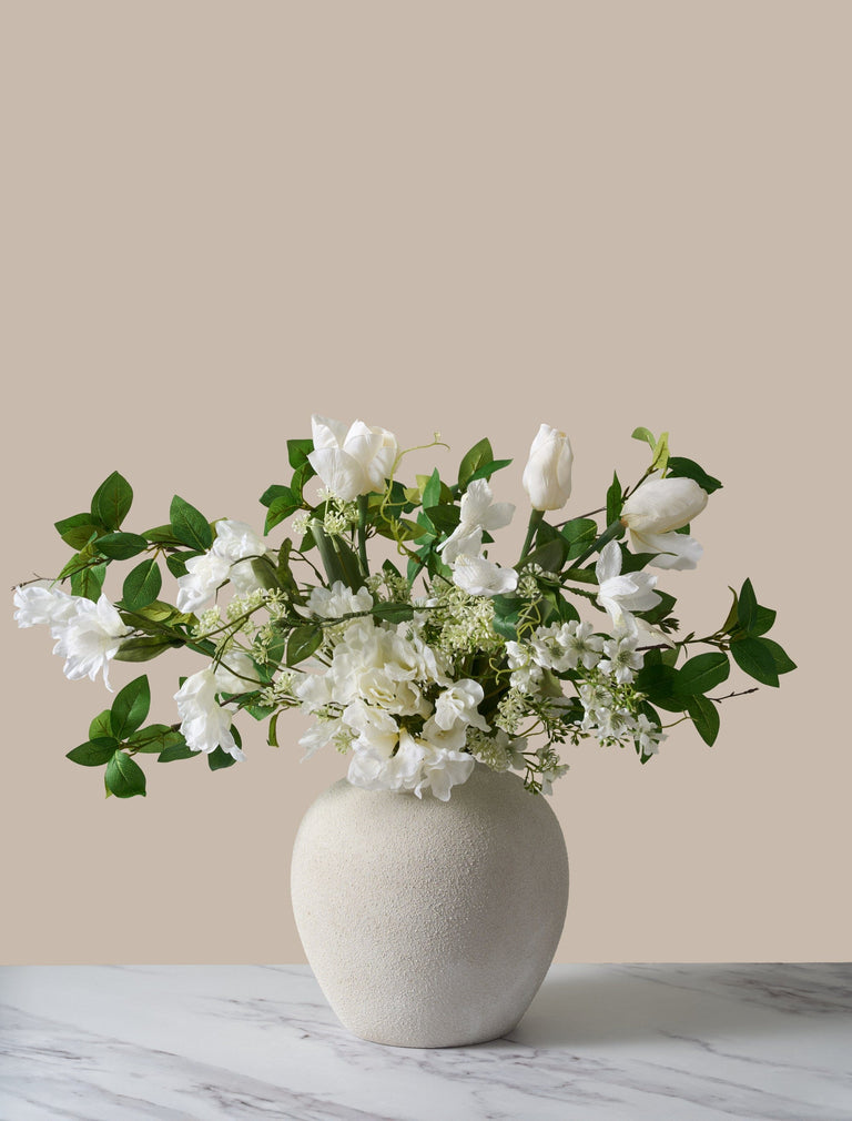 Faux Arrangement - Tulip & Agapanthus White