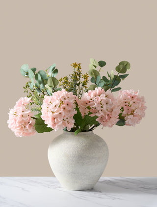Faux Arrangement - Eucalyptus & Pink Hydrangea