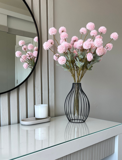 Faux Kiku Flower - Pink (10 Stems / 50 Heads)