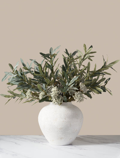 Faux Arrangement - Olive & White Berry