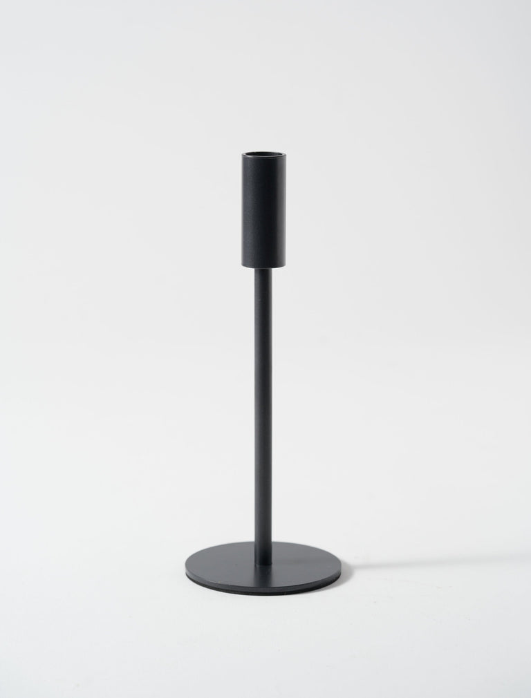 Tall Minimal Candle Holder - Black