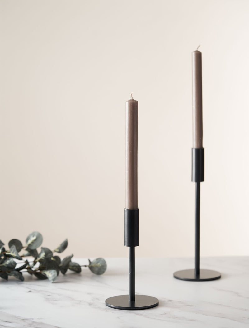 Tall Minimal Candle Holder - Black