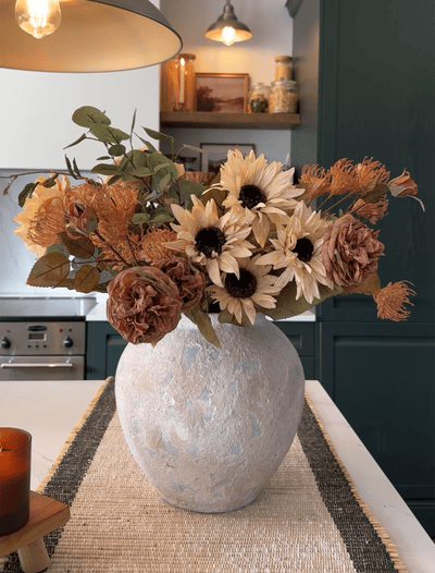 Faux Autumn Arrangement - Green & Beige