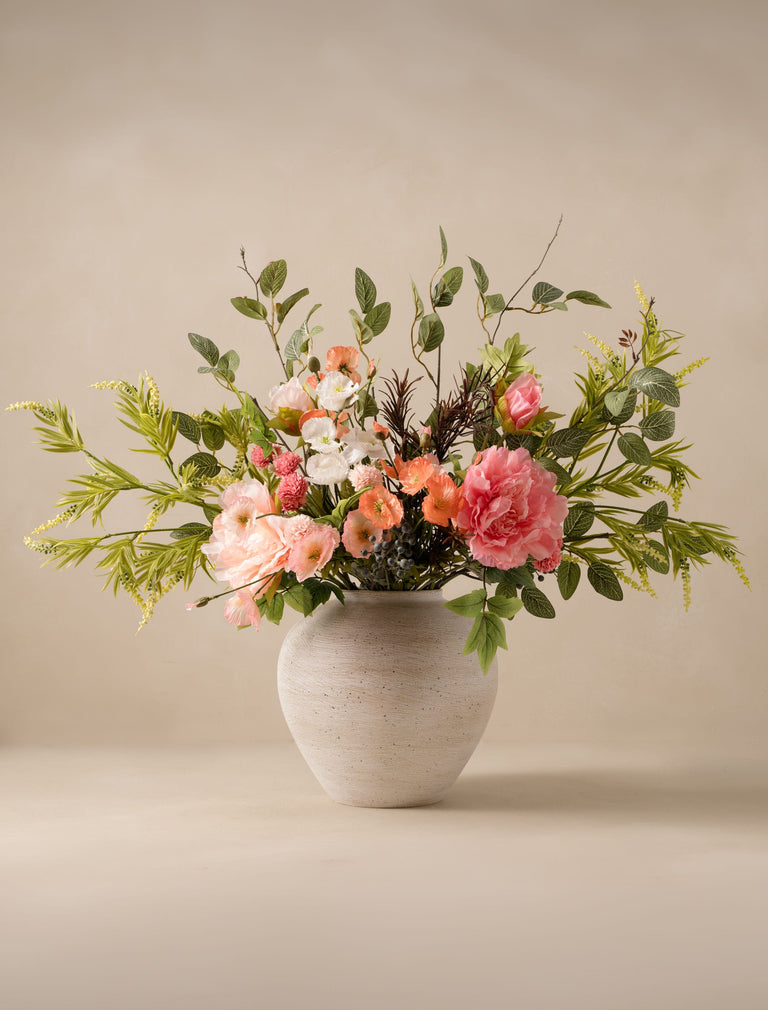 Faux Arrangement - Peach Poppy & Peony