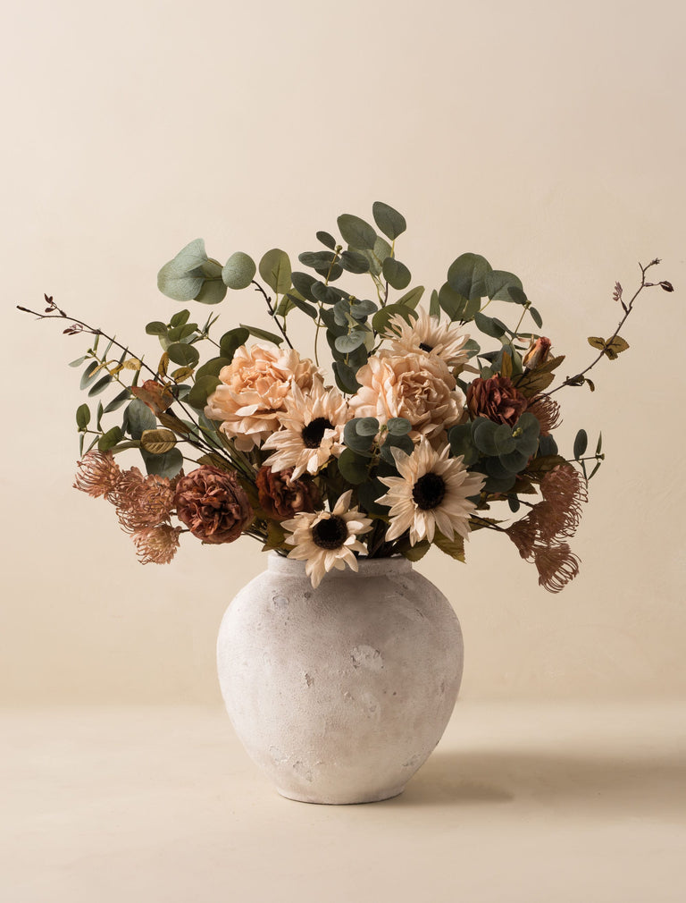 Faux Autumn Arrangement - Green & Beige