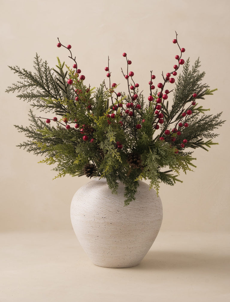 Faux Arrangement - Winter Fern & Red Berry