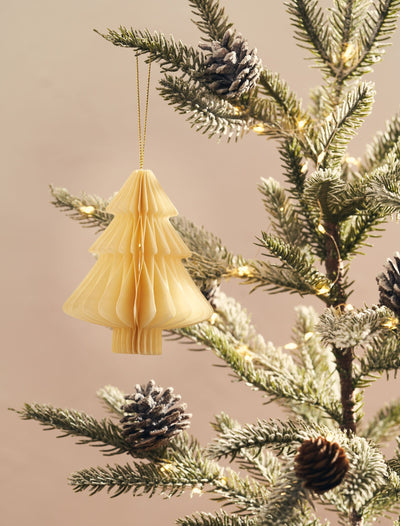 Christmas Paper Hanging Decoration - Ivory Tree (Set of 3)