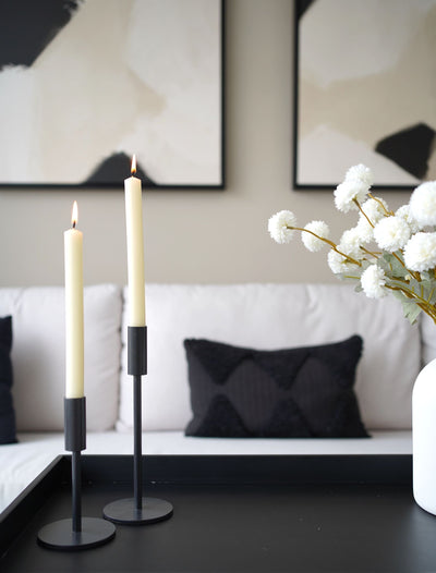 Tall Minimal Candle Holder - Black