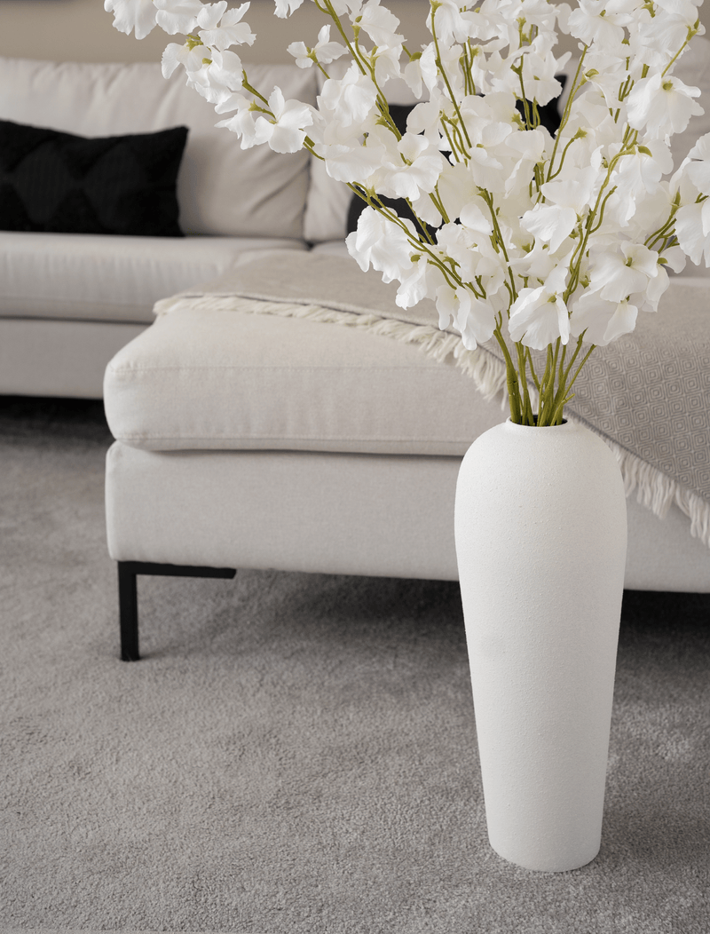 Tall Lola Vase - Textured White