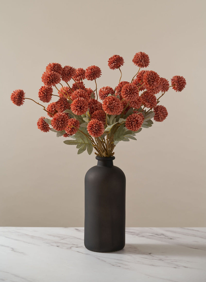 Faux Kiku Flower - Umber (10 Stems / 50 Heads)