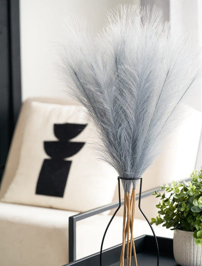 Faux Pampas Grass - Light Slate Grey - contempee