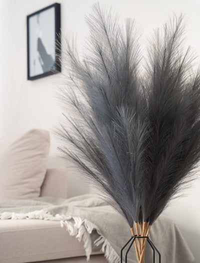 Tall Faux Pampas Grass - Grey - contempee